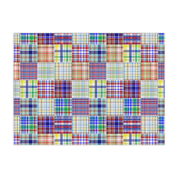 Custom Blue Madras Plaid Print Tissue Paper Sheets
