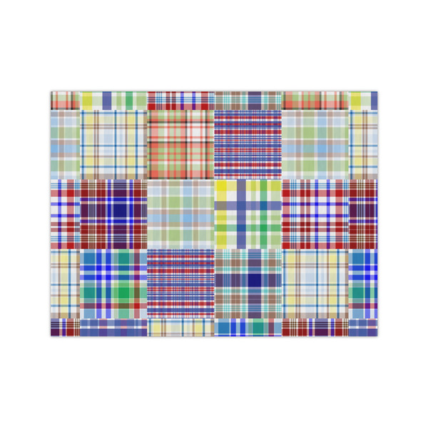 Custom Blue Madras Plaid Print Tissue Paper Sheets - Medium - Lightweight
