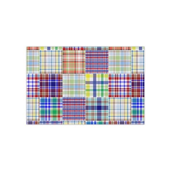 Custom Blue Madras Plaid Print Tissue Paper Sheets - Small - Lightweight