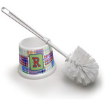 Blue Madras Plaid Print Toilet Brush (Personalized)