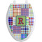 Blue Madras Plaid Print Toilet Seat Decal - Elongated (Personalized)