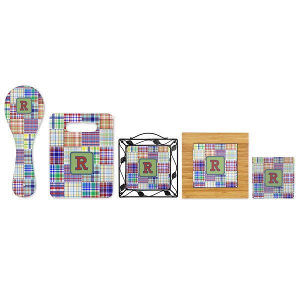 Blue Madras Plaid Print Trivets