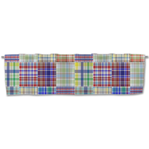 Blue Madras Plaid Print Valance - Front