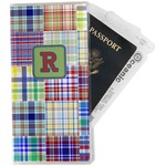 Blue Madras Plaid Print Travel Document Holder