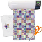 Blue Madras Plaid Print Heat Transfer Vinyl Sheet (12"x18")