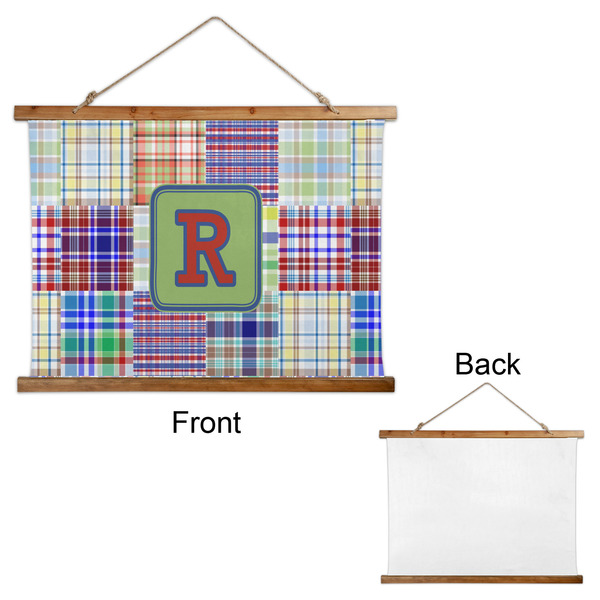 Blue Madras Plaid Print Wall Hanging Tapestry - Landscape - APPROVAL