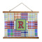 Blue Madras Plaid Print Wall Hanging Tapestry - Wide (Personalized)