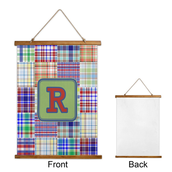 Blue Madras Plaid Print Wall Hanging Tapestry - Portrait - APPROVAL