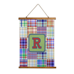 Blue Madras Plaid Print Wall Hanging Tapestry (Personalized)