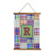 Blue Madras Plaid Print Wall Hanging Tapestry - Tall (Personalized)