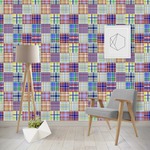 Blue Madras Plaid Print Wallpaper & Surface Covering (Water Activated - Removable)