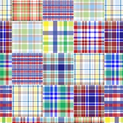 Blue Madras Plaid Print Wallpaper & Surface Covering (Water Activated 24"x 24" Sample)