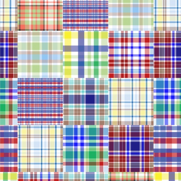 Custom Blue Madras Plaid Print Wallpaper & Surface Covering (Water Activated 24"x 24" Sample)