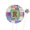 Blue Madras Plaid Print Round Plastic Food Picks (Personalized)