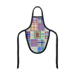 Blue Madras Plaid Print Bottle Apron (Personalized)