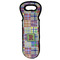 Blue Madras Plaid Print Wine Tote Bag (Personalized)