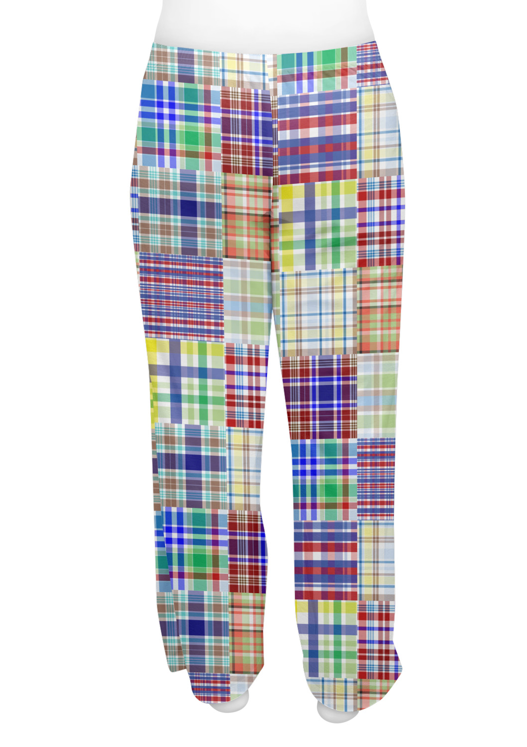 Custom Blue Madras Plaid Print Womens Pajama Pants | YouCustomizeIt