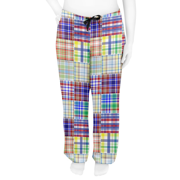 Blue Madras Plaid Print Women's Pj on model - Front