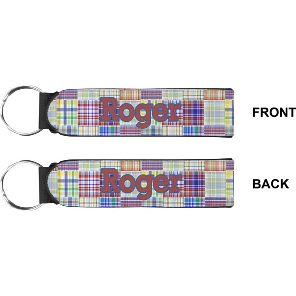 Blue Madras Plaid Wristlet (Front + Back)