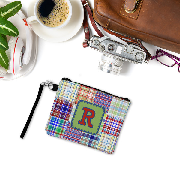 Blue Madras Plaid Print Wristlet ID Cases - LIFESTYLE