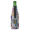 Blue Madras Plaid Print Zipper Bottle Cooler - BACK (bottle)