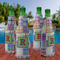 Blue Madras Plaid Print Zipper Bottle Cooler - Set of 4 - LIFESTYLE