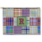 Blue Madras Plaid Print Zipper Pouch - Large - 12.5"x8.5" (Personalized)