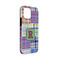 Blue Madras Plaid Print iPhone Case - Rubber Lined - iPhone 13 Mini (Personalized)