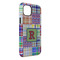 Blue Madras Plaid Print iPhone Case - Rubber Lined - iPhone 14 Plus (Personalized)