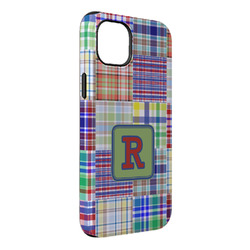 Blue Madras Plaid Print iPhone Case - Rubber Lined - iPhone 14 Pro Max (Personalized)