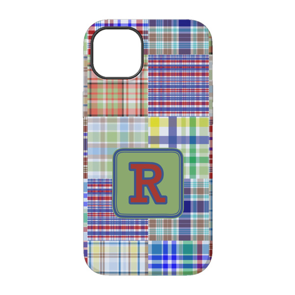 Blue Madras Plaid Print iPhone 14 Pro Tough Case - Back