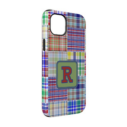 Blue Madras Plaid Print iPhone Case - Rubber Lined - iPhone 14 (Personalized)
