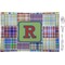 Blue Madras Plaid Print Rectangular Glass Appetizer / Dessert Plate - Single or Set (Personalized)