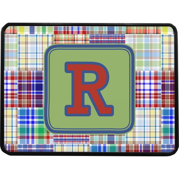 Blue Madras Plaid Rectangular Trailer Hitch Cover (Personalized)