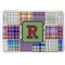 Blue Madras Plaid Print Serving Tray (Personalized)