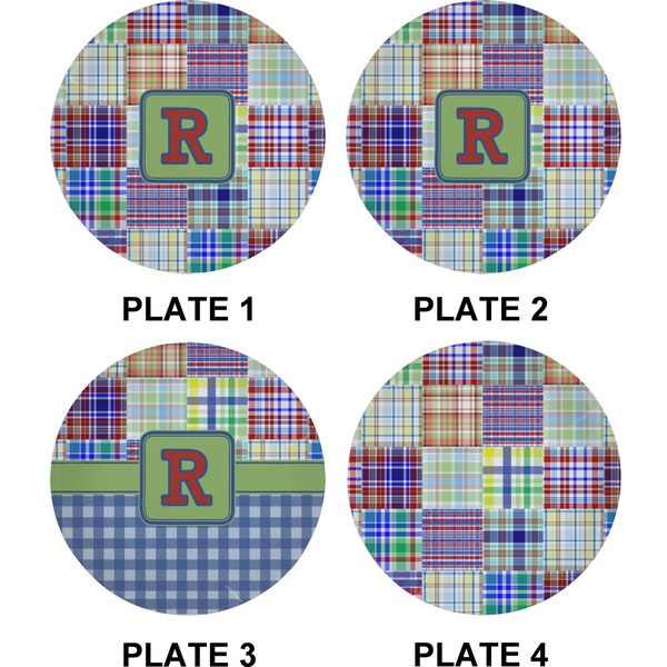 Blue Madras Plaid Set of Appetizer / Dessert Plates (Approval)
