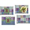 Blue Madras Plaid Print Set of 4 Glass Rectangular Lunch / Dinner Plate (Personalized)