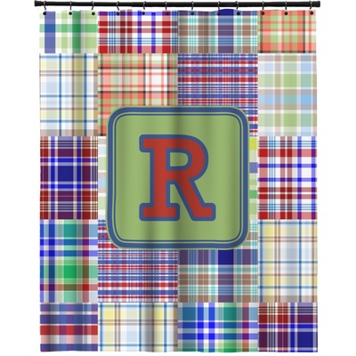 Blue Madras Plaid Print Extra Long Shower Curtain - 70"x84" (Personalized)