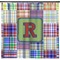 Blue Madras Plaid Print Shower Curtain (Personalized)