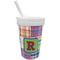 Blue Madras Plaid Sippy Cup with Straw (Personalized)