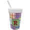 Blue Madras Plaid Print Sippy Cup with Straw (Personalized)
