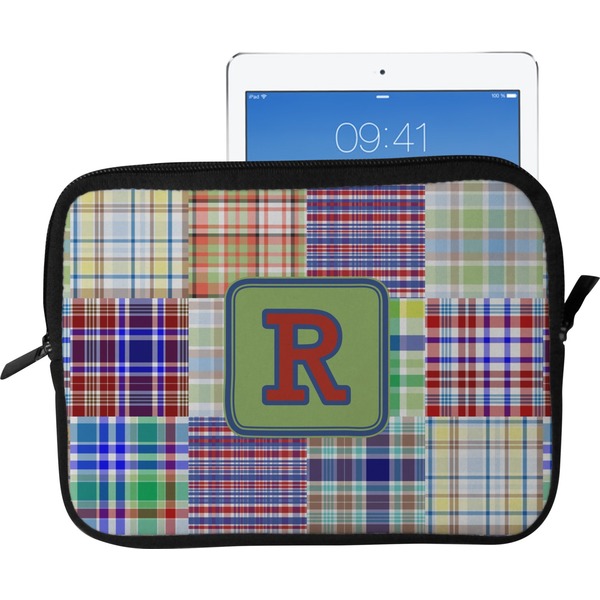 Blue Madras Plaid Tablet Sleeve (Medium)