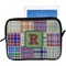 Blue Madras Plaid Print Tablet Case / Sleeve - Large (Personalized)