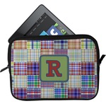 Blue Madras Plaid Print Tablet Case / Sleeve (Personalized)