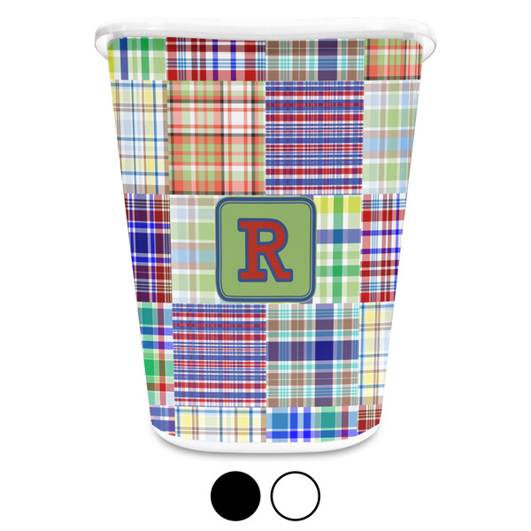 Blue Madras Plaid Trash Can Aggregate
