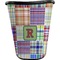 Blue Madras Plaid Print Waste Basket - Single Sided (Black) (Personalized)