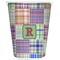 Blue Madras Plaid Print Waste Basket (Personalized)
