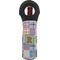 Blue Madras Plaid Print Wine Tote Bag (Personalized)