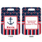 Nautical Anchors & Stripes Aluminum Luggage Tag (Front + Back)