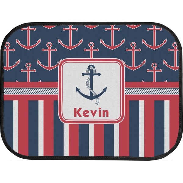 Nautical Anchors & Stripes Back Seat Car Mat